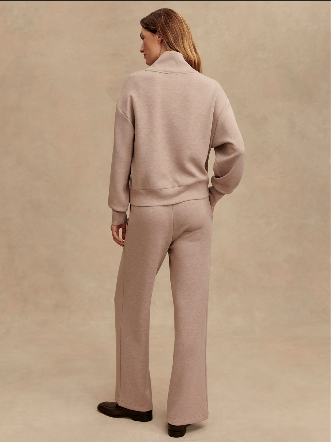 The wide leg pant - Taupe marl
