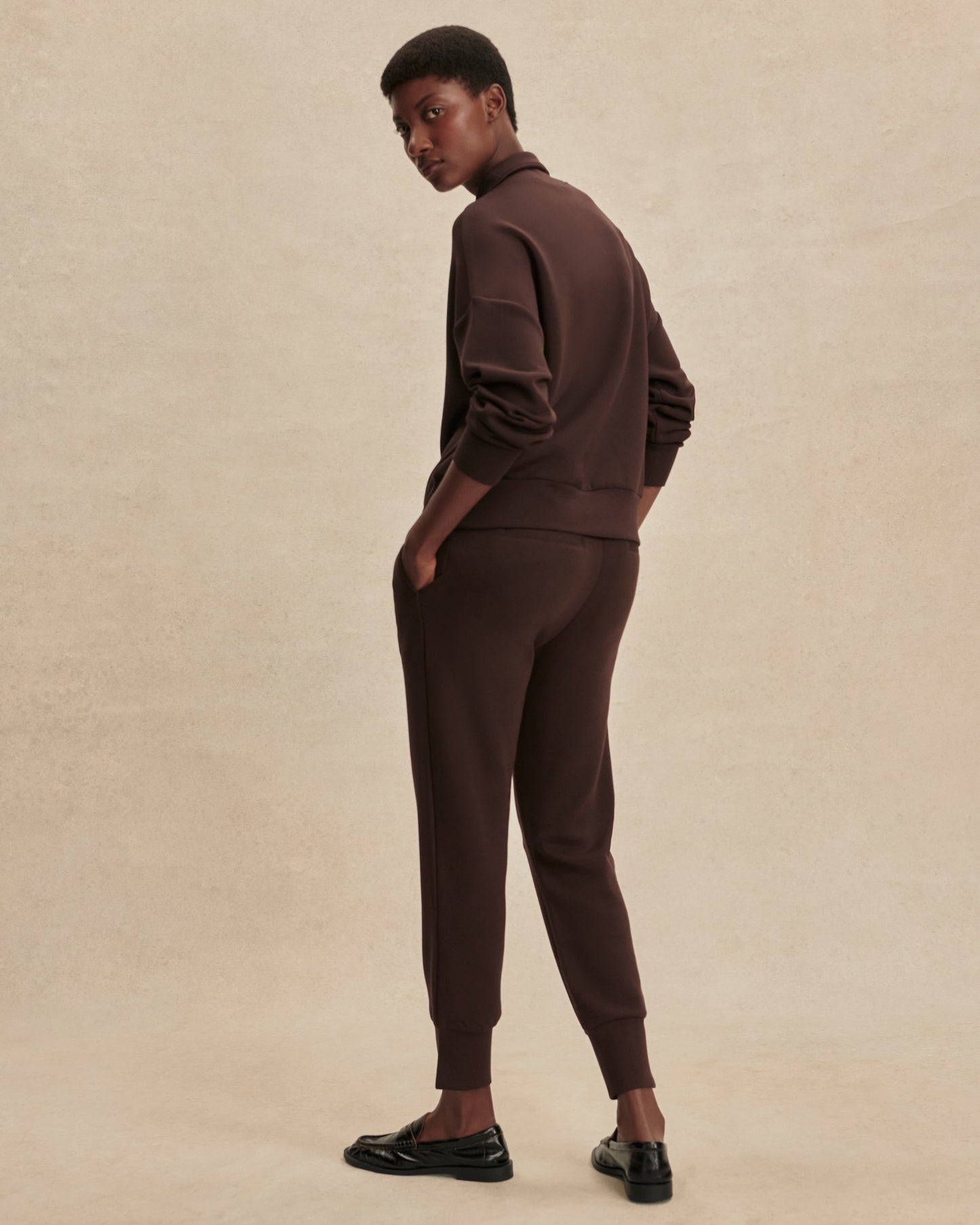 Slim cuff pant - coffee bean